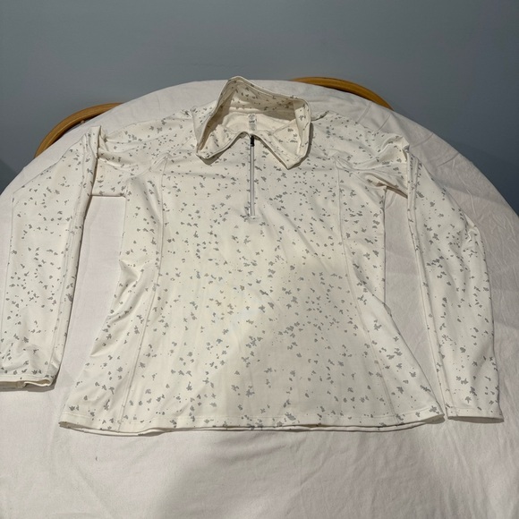 Under Armour Women’s ColdGear ¼-Zip Pullover White Silver Print Fitted XL - Picture 1 of 6